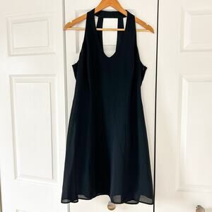 Laundry by Shelli Segal Black Halter A-Line Dress Size 12 Cocktail EUC